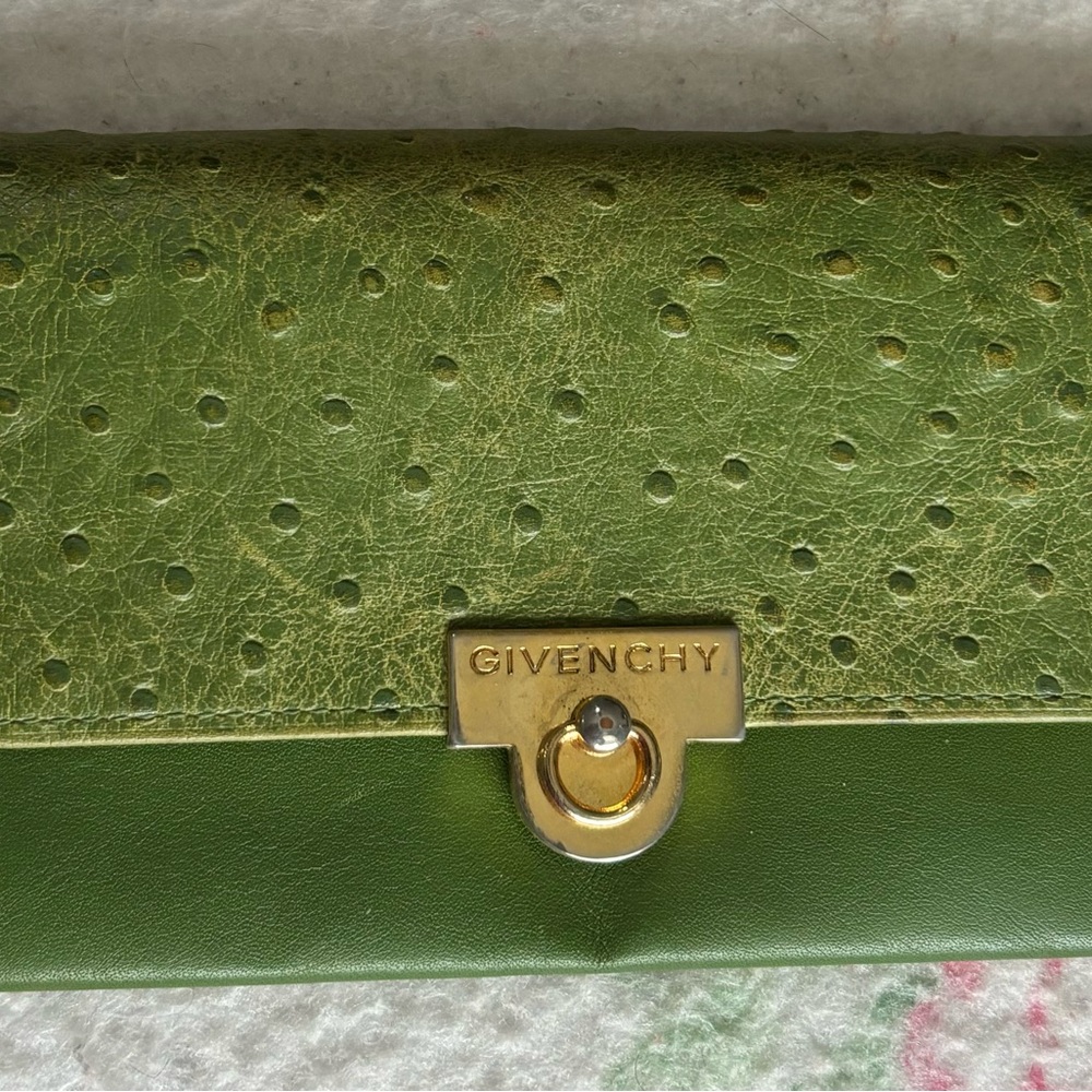 GIVENCHY Green Long Folding Wallet